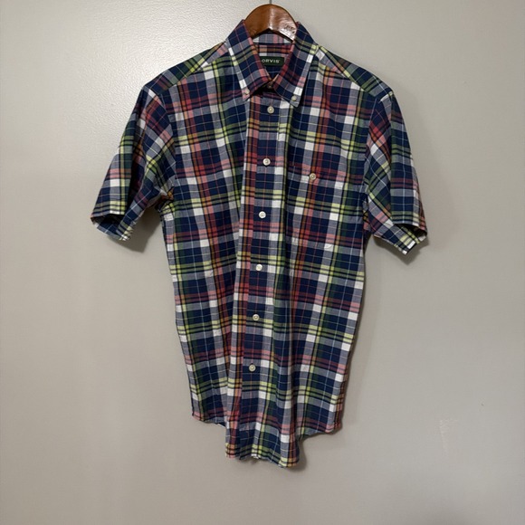 Orvis Other - Orvis Madris 100% Cotton Plaid Short Sleeve Men's M